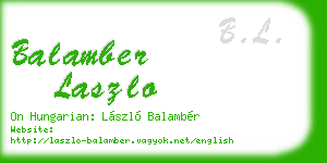 balamber laszlo business card